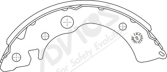 ADVICS-SEA C8N009Y - Комплект тормозных колодок, барабанные autospares.lv