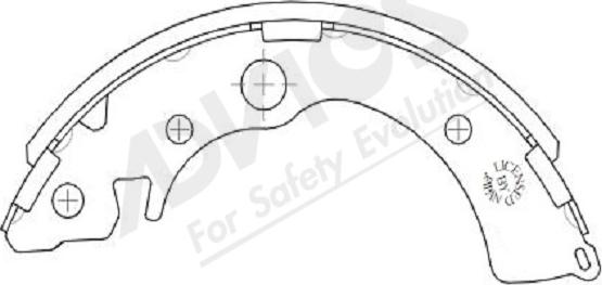 ADVICS-SEA C8N003Y - Комплект тормозных колодок, барабанные autospares.lv