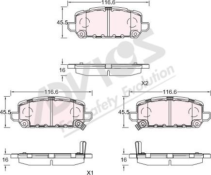 ADVICS-SEA C2N146 - Тормозные колодки, дисковые, комплект autospares.lv