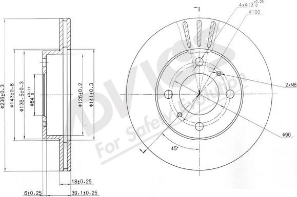 ADVICS-SEA D6F512 - Тормозной диск autospares.lv