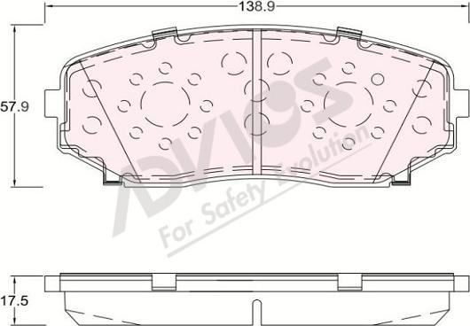 ADVICS-SEA D1N109 - Тормозные колодки, дисковые, комплект autospares.lv