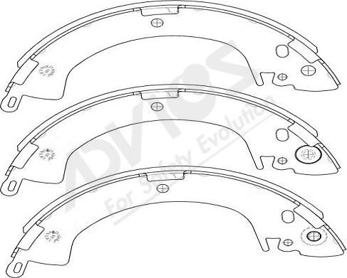 ADVICS-SEA D8N001Y - Комплект тормозных колодок, барабанные autospares.lv