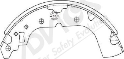 ADVICS-SEA D8N010Y - Комплект тормозных колодок, барабанные autospares.lv