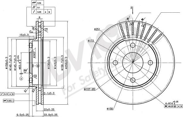 ADVICS-SEA E6F530 - Тормозной диск autospares.lv