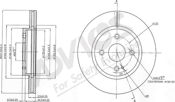 ADVICS-SEA E6F532 - Тормозной диск autospares.lv