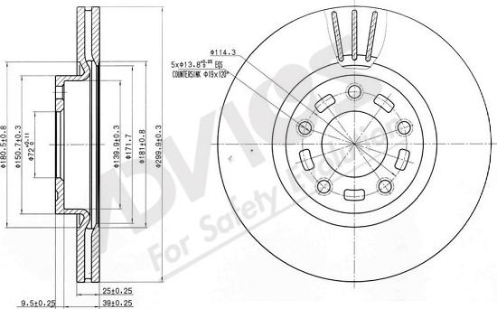 ADVICS-SEA E6F183 - Тормозной диск autospares.lv