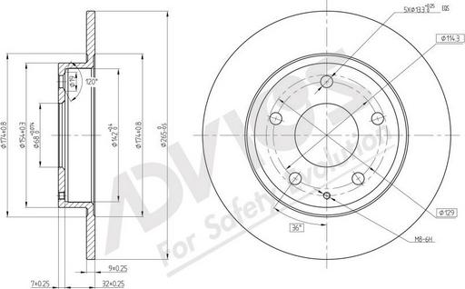 ADVICS-SEA E6R215 - Тормозной диск autospares.lv