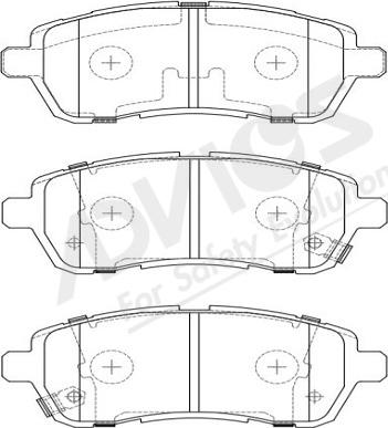 ADVICS-SEA E1N094Y - Тормозные колодки, дисковые, комплект autospares.lv