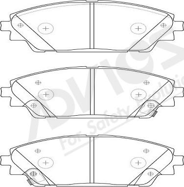 ADVICS-SEA E1N106Y - Тормозные колодки, дисковые, комплект autospares.lv