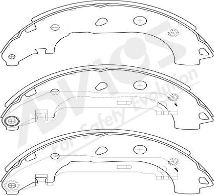 ADVICS-SEA E8N007Y - Комплект тормозных колодок, барабанные autospares.lv