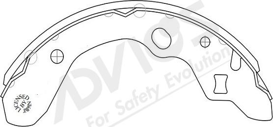 ADVICS-SEA E8N011Y - Комплект тормозных колодок, барабанные autospares.lv