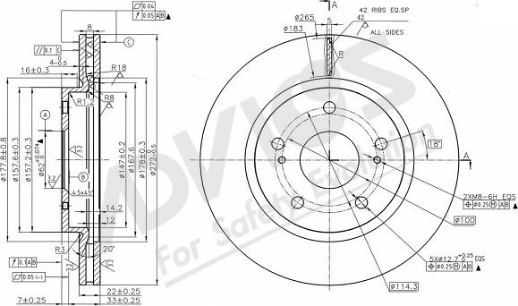 ADVICS-SEA H6F489 - Тормозной диск autospares.lv