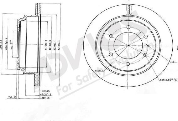 ADVICS-SEA J6R550 - Тормозной диск autospares.lv