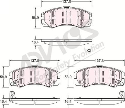 ADVICS-SEA J1N015 - Тормозные колодки, дисковые, комплект autospares.lv