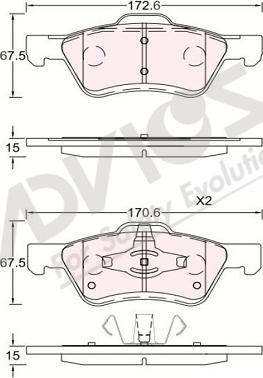 ADVICS-SEA K1N011 - Тормозные колодки, дисковые, комплект autospares.lv