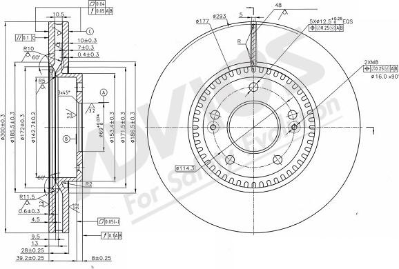 ADVICS-SEA R6F808 - Тормозной диск autospares.lv