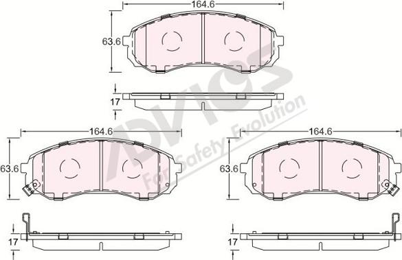 ADVICS-SEA R1N044 - Тормозные колодки, дисковые, комплект autospares.lv