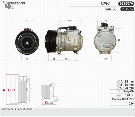 AHE 98952/A - Компрессор кондиционера autospares.lv