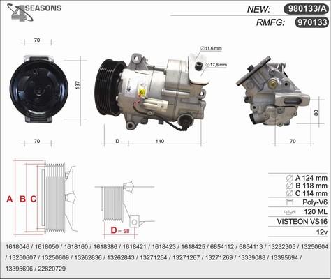 AHE 980133/A - Компрессор кондиционера autospares.lv