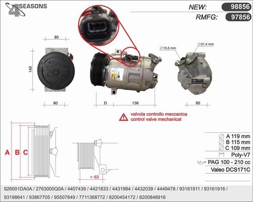 AHE 98856 - Компрессор кондиционера autospares.lv