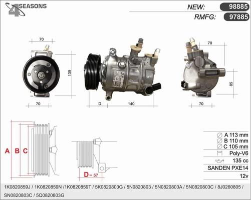 AHE 98885 - Компрессор кондиционера autospares.lv