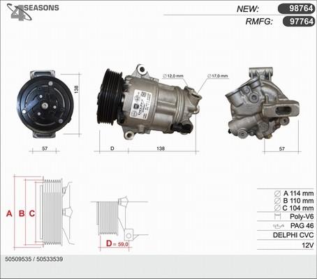 AHE 98764 - Компрессор кондиционера autospares.lv