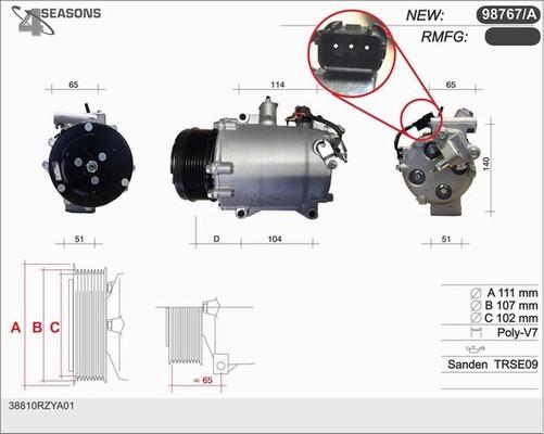 AHE 98767/A - Компрессор кондиционера autospares.lv