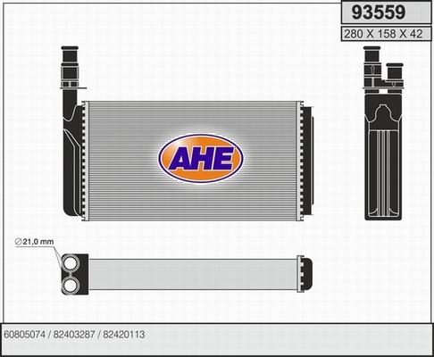 AHE 93559 - Теплообменник, отопление салона autospares.lv