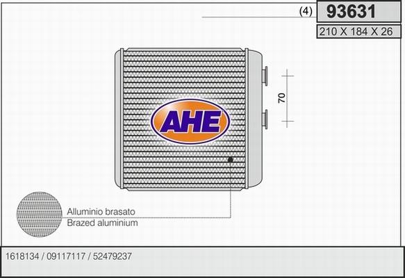 AHE 93631 - Теплообменник, отопление салона autospares.lv