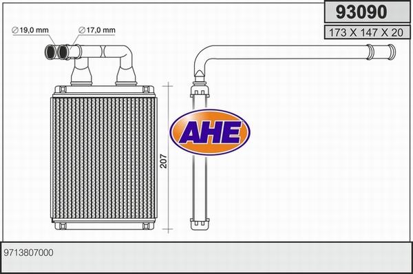 AHE 93090 - Теплообменник, отопление салона autospares.lv