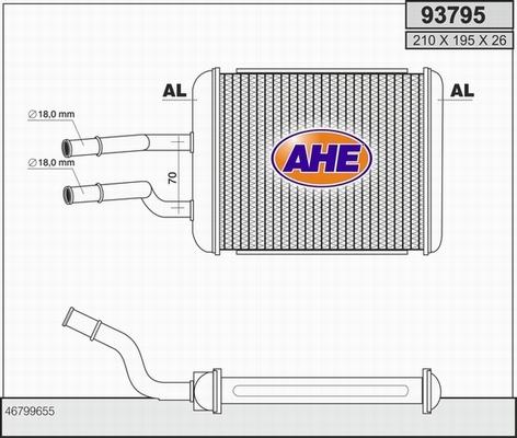 AHE 93795 - Теплообменник, отопление салона autospares.lv
