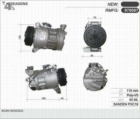 AHE 970097 - Компрессор кондиционера autospares.lv