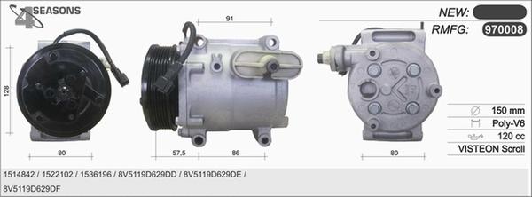 AHE 970008 - Компрессор кондиционера autospares.lv