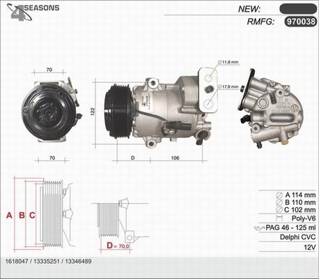 AHE 970038 - Компрессор кондиционера autospares.lv