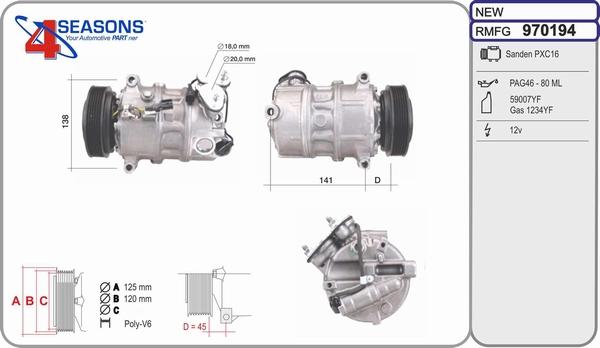 AHE 970194 - Компрессор кондиционера autospares.lv