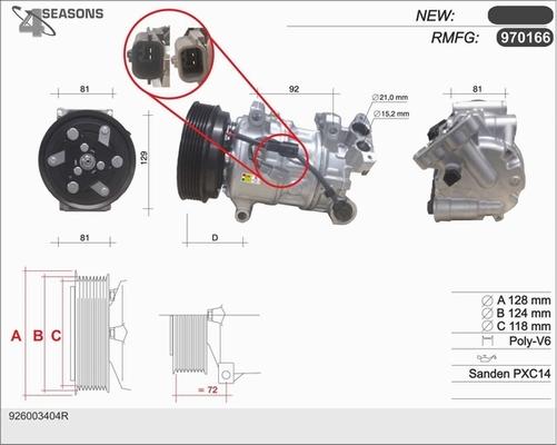 AHE 970166 - Компрессор кондиционера autospares.lv