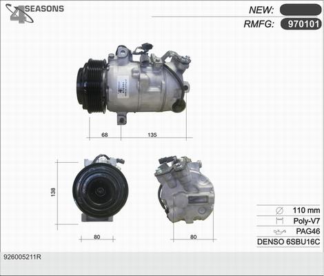 AHE 970101 - Компрессор кондиционера autospares.lv