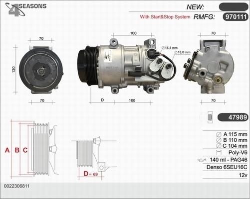 AHE 970111 - Компрессор кондиционера autospares.lv