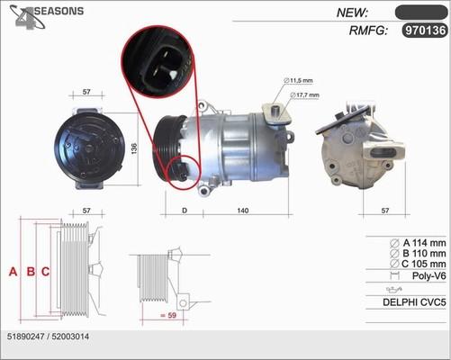 AHE 970136 - Компрессор кондиционера autospares.lv