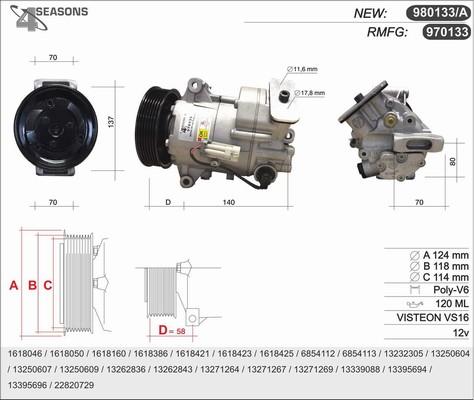 AHE 970133 - Компрессор кондиционера autospares.lv