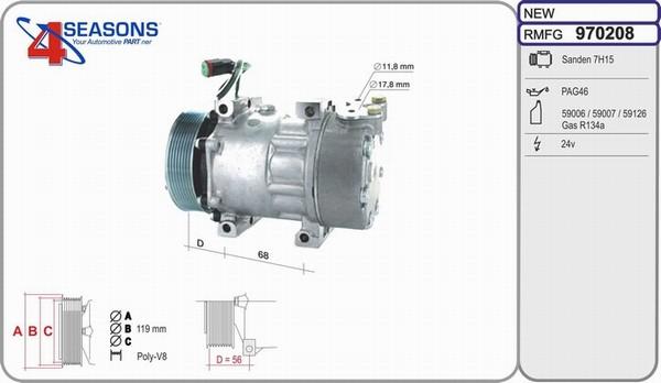 AHE 970208 - Компрессор кондиционера autospares.lv