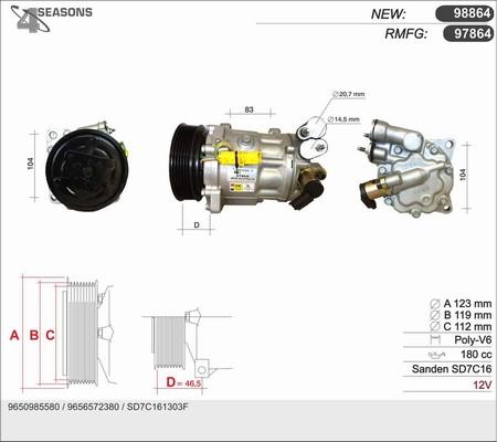 AHE 97864 - Компрессор кондиционера autospares.lv