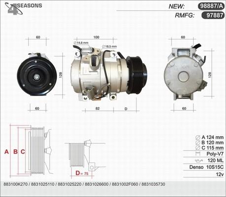 AHE 97887 - Компрессор кондиционера autospares.lv