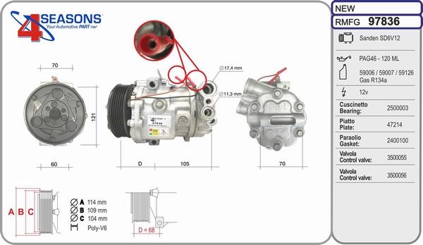 AHE 97836 - Компрессор кондиционера autospares.lv