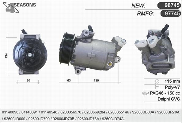 AHE 97745 - Компрессор кондиционера autospares.lv