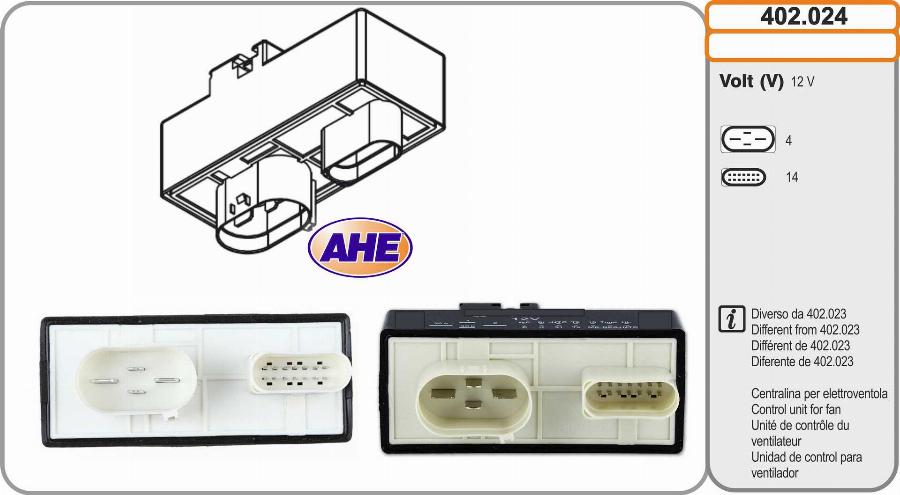 AHE 402.024 - Блок управления, эл. вентилятор (охлаждение двигателя) autospares.lv