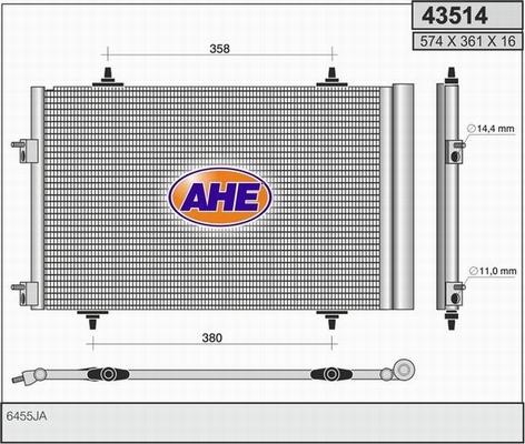 AHE 43514 - Конденсатор кондиционера autospares.lv