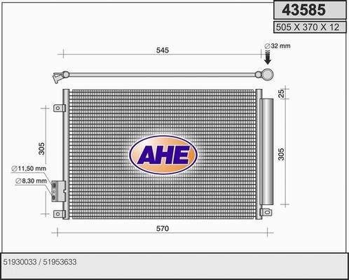 AHE 43585 - Конденсатор кондиционера autospares.lv