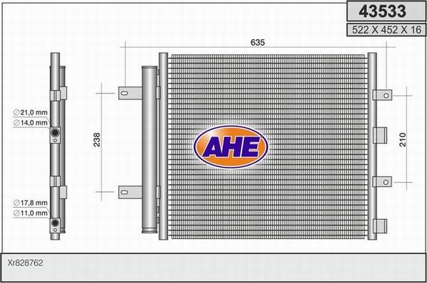 AHE 43533 - Конденсатор кондиционера autospares.lv