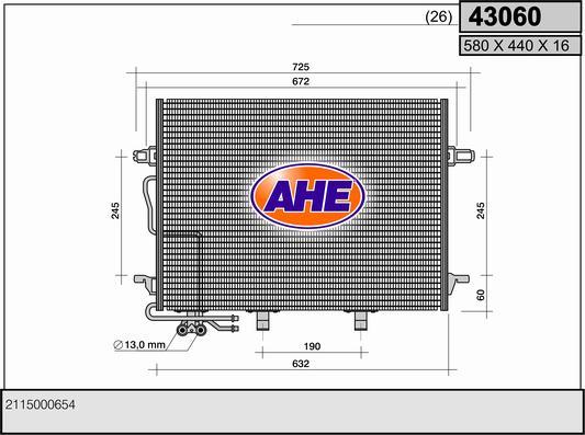 AHE 43060 - Конденсатор кондиционера autospares.lv